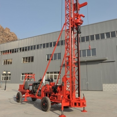 De vierwielige Aanhangwagen zette Boor Rig For Agricultural Irrigation op