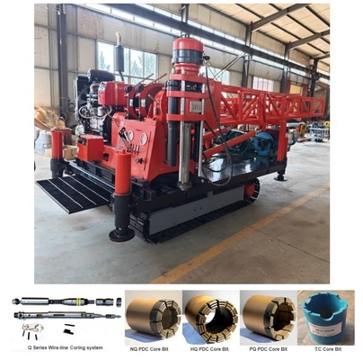 200m 300m Exploration Drilling Rig Gebaseerd op Crawler Chassis Voor Hellend Gat Rotsbemonstering