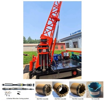200m 300m Exploration Drilling Rig Gebaseerd op Crawler Chassis Voor Hellend Gat Rotsbemonstering