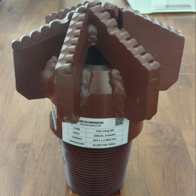 225 mm 6 Wings Pdc Drag Bit voor geothermisch boren